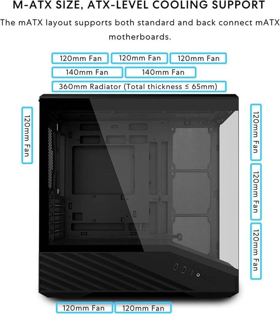 Vỏ case máy tính Lian Li Vector V100R MINI (Kèm sẵn 4 quạt)