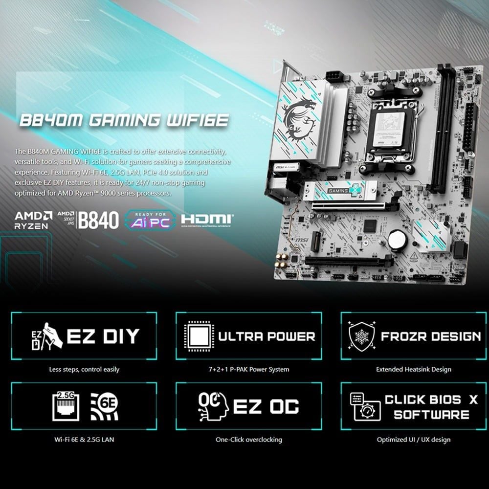 Mainboard MSI B840M GAMING WIFI6E DDR5
