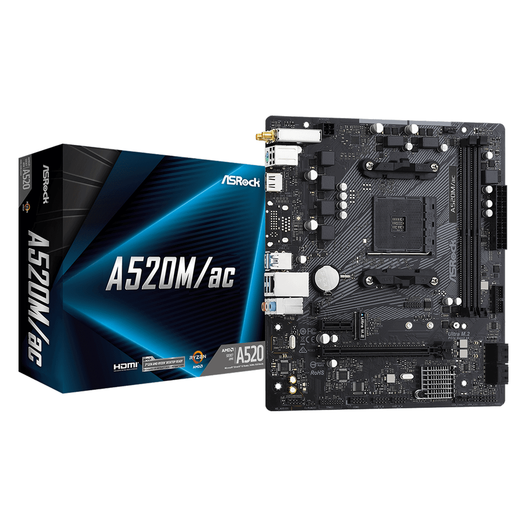 Mainboard Asrock A520M/ac (Wifi+Bluetooth)