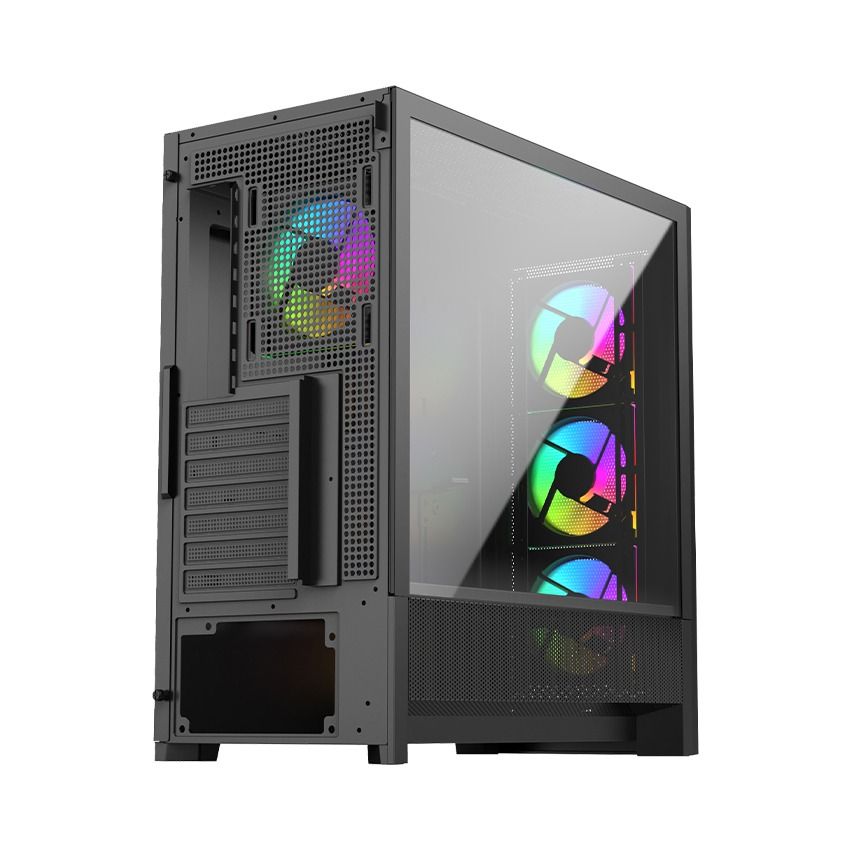 Vỏ Case LinkTech Bahamut 4FA Mid-Tower ( Sẵn 4 Fan ARGB) Black