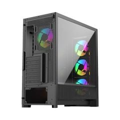 Vỏ Case LinkTech Bahamut 4FA Mid-Tower ( Sẵn 4 Fan ARGB) Black