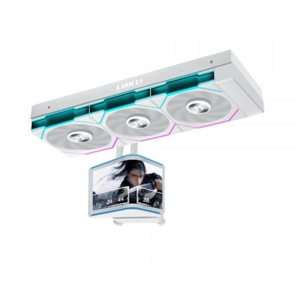 Tản nhiệt nước LIAN LI HydroShift II LCD OLED Curved  White ( sẵn 3 fan )