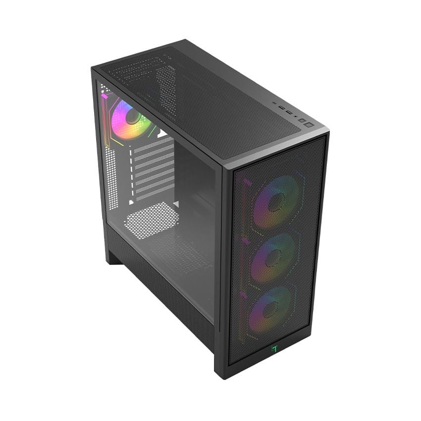 Vỏ Case LinkTech Bahamut 4FA Mid-Tower ( Sẵn 4 Fan ARGB) Black
