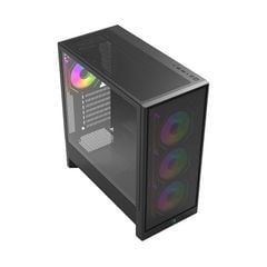 Vỏ Case LinkTech Bahamut 4FA Mid-Tower ( Sẵn 4 Fan ARGB) Black