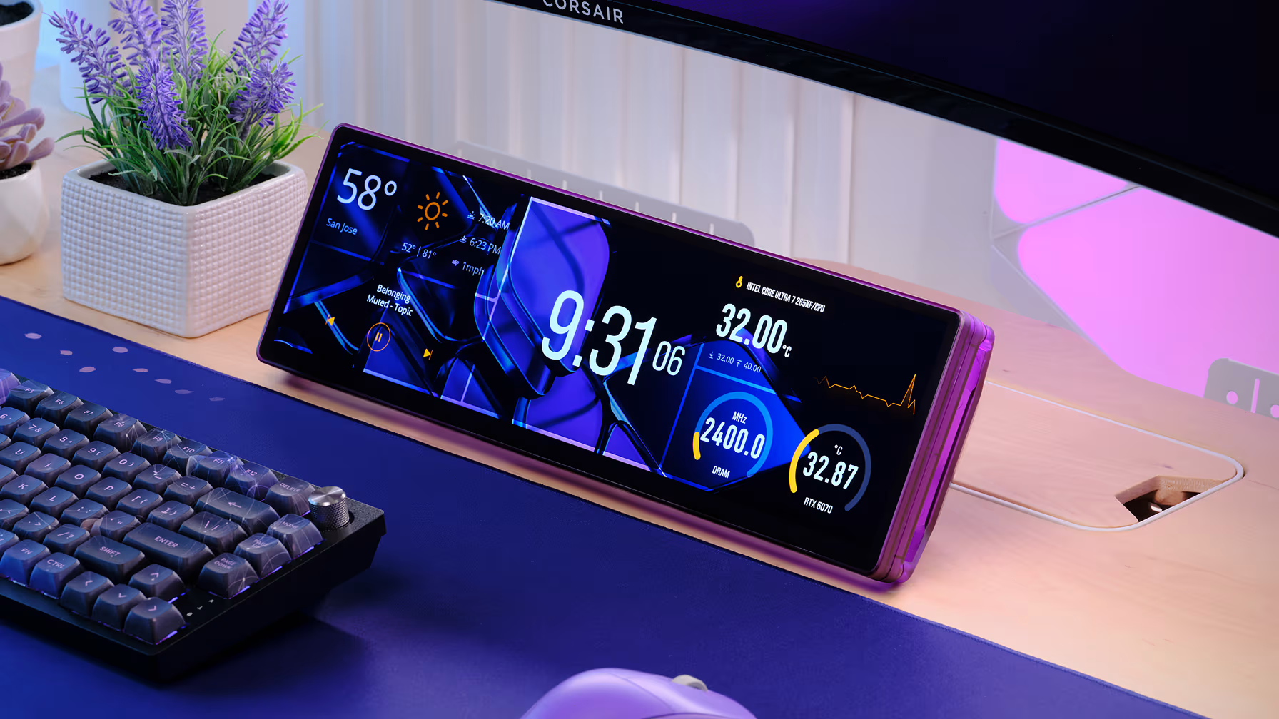 Màn hình cảm ứng Corsair XENEON EDGE LCD 14.5 inch UWHD 60Hz  ( Atomic Purple  )