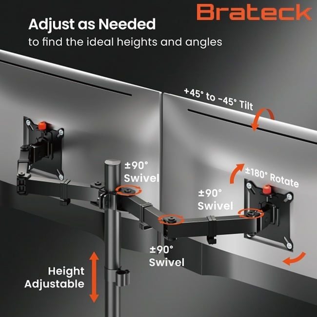 Giá treo màn hình văn phòng Brateck BT-AMA-B2 17-32inc ( Arm đôi )