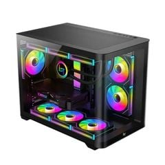 CASE LINKTECH SIREN M KÍNH CONG ĐEN  (Chưa kèm Fan) | M-ATX/ITX