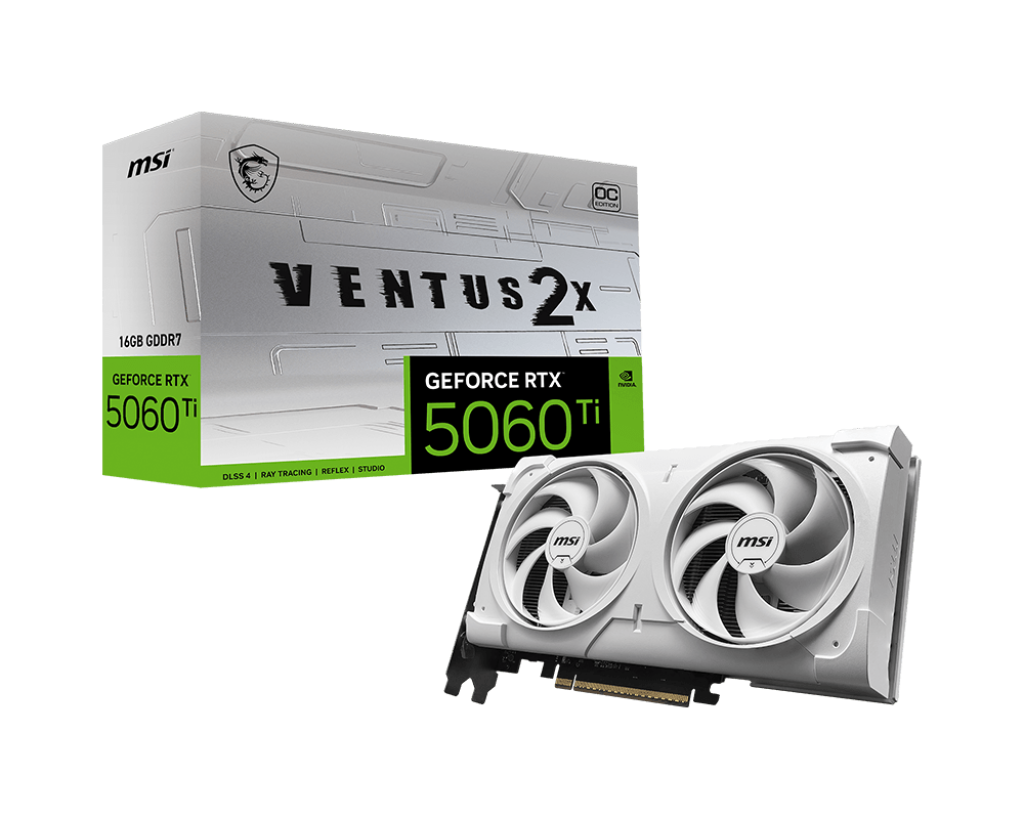 Card màn hình MSI Geforce RTX 5060 Ti 16G Ventus 2X OC White Plus