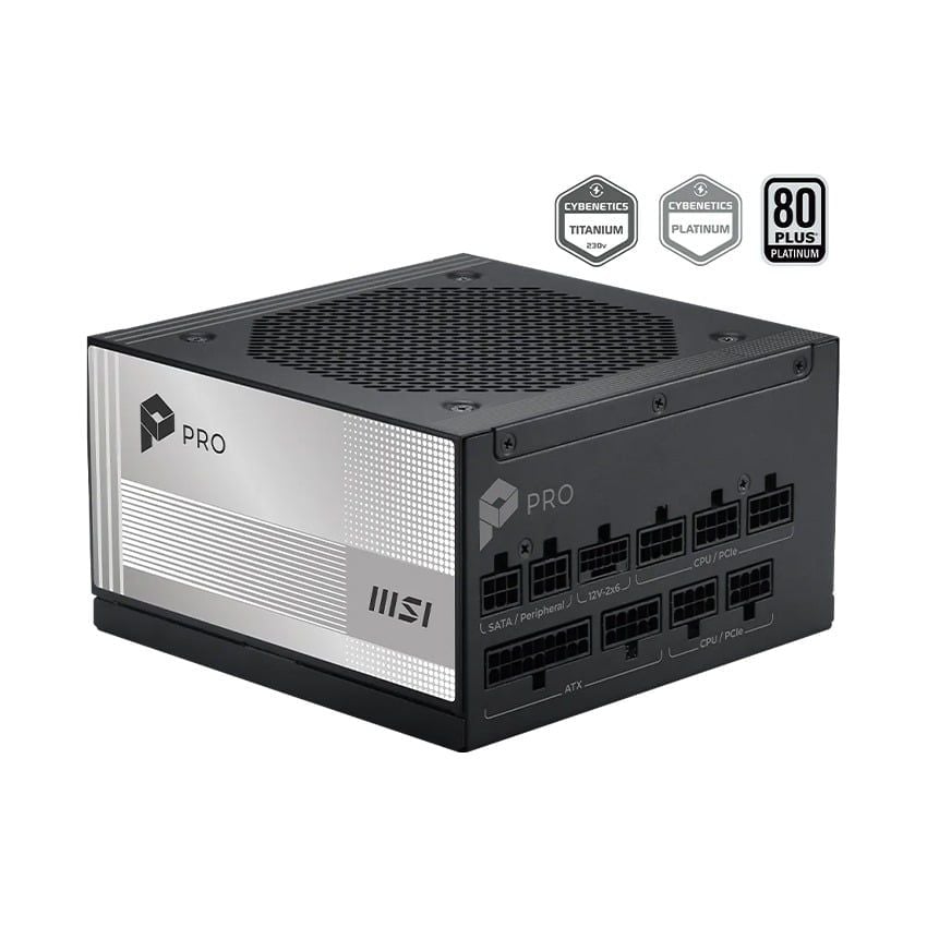 Nguồn máy tính MSI PRO A1000PL PCIE5 1000W 80 PLUS Platinum ATX 3.1 PCIE 5.1 Full Modular
