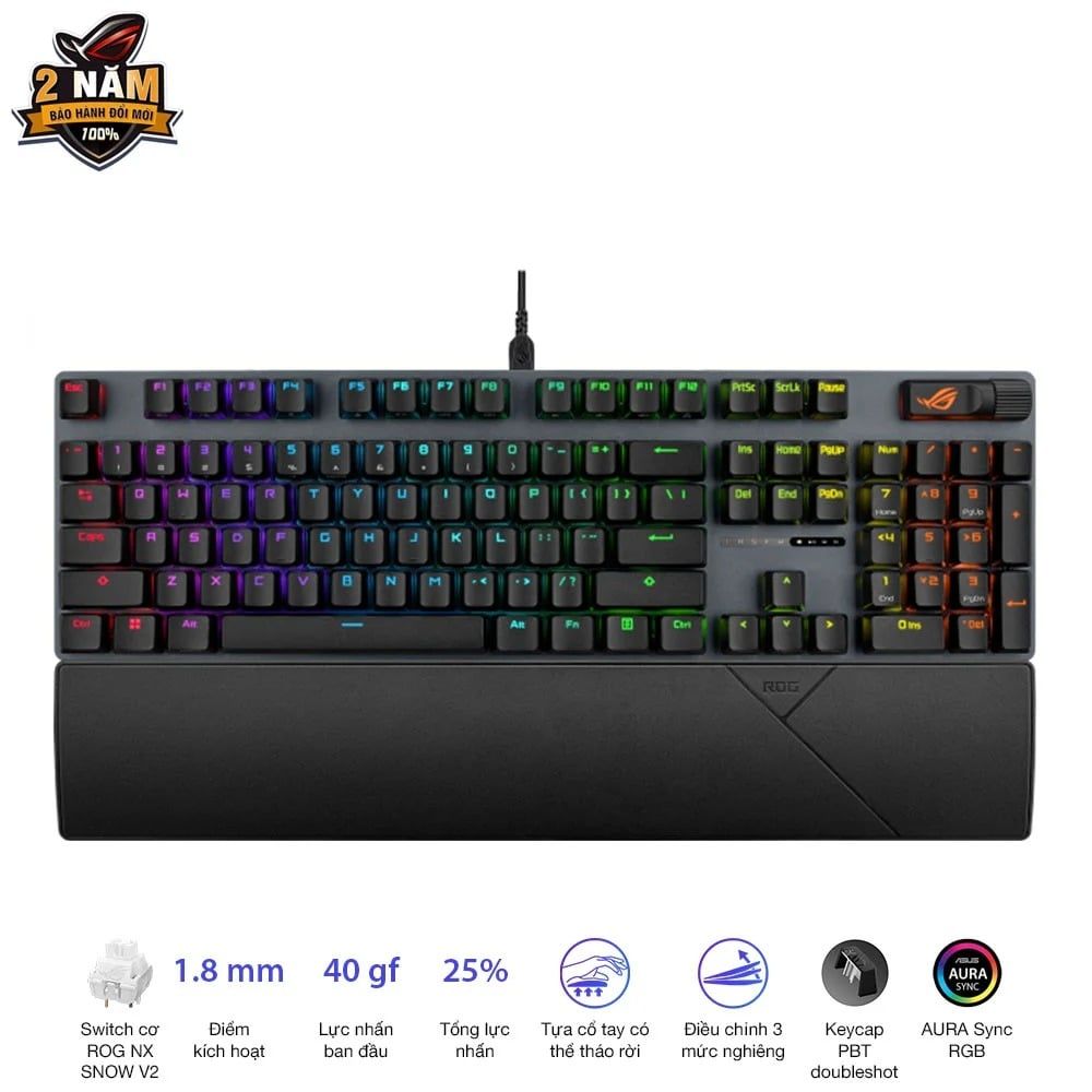 Bàn phím gaming ASUS XA14 ROG STRIX SCOPE II X NX Snow