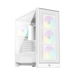 Vỏ Case LinkTech Bahamut 4FA Mid-Tower ( Sẵn 4 Fan ARGB) White
