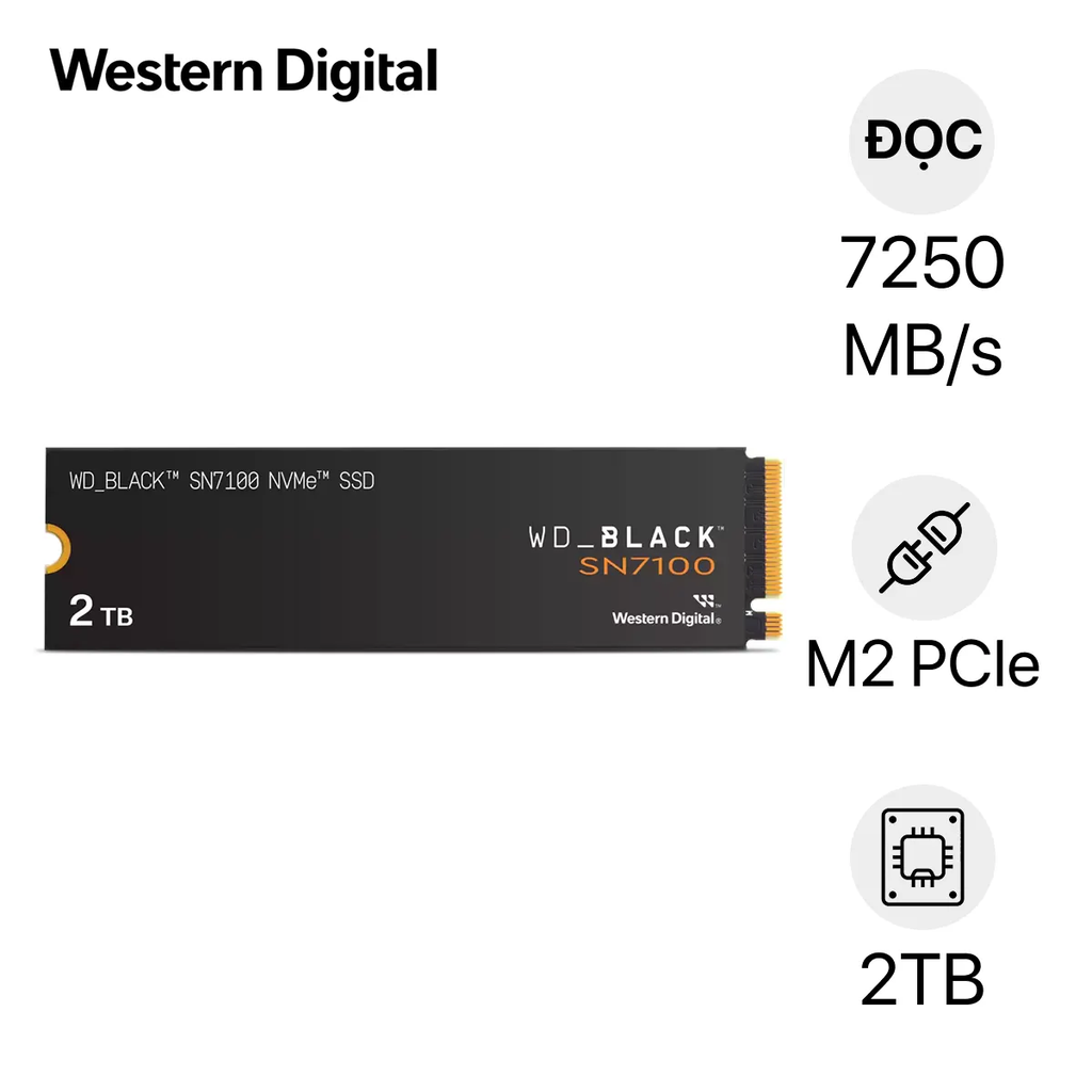 SSD WD Black SN7100 2TB PCIe Gen4 x4 NVMe M.2
