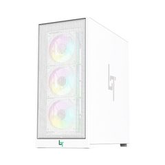 Vỏ Case LinkTech Bahamut 4FA Mid-Tower ( Sẵn 4 Fan ARGB) White