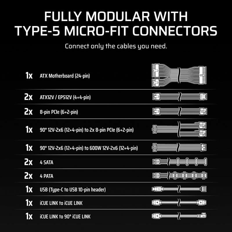 Nguồn máy tính Corsair HX1200i SHIFT 1200W 80 Plus Platinum ATX12V V3.1