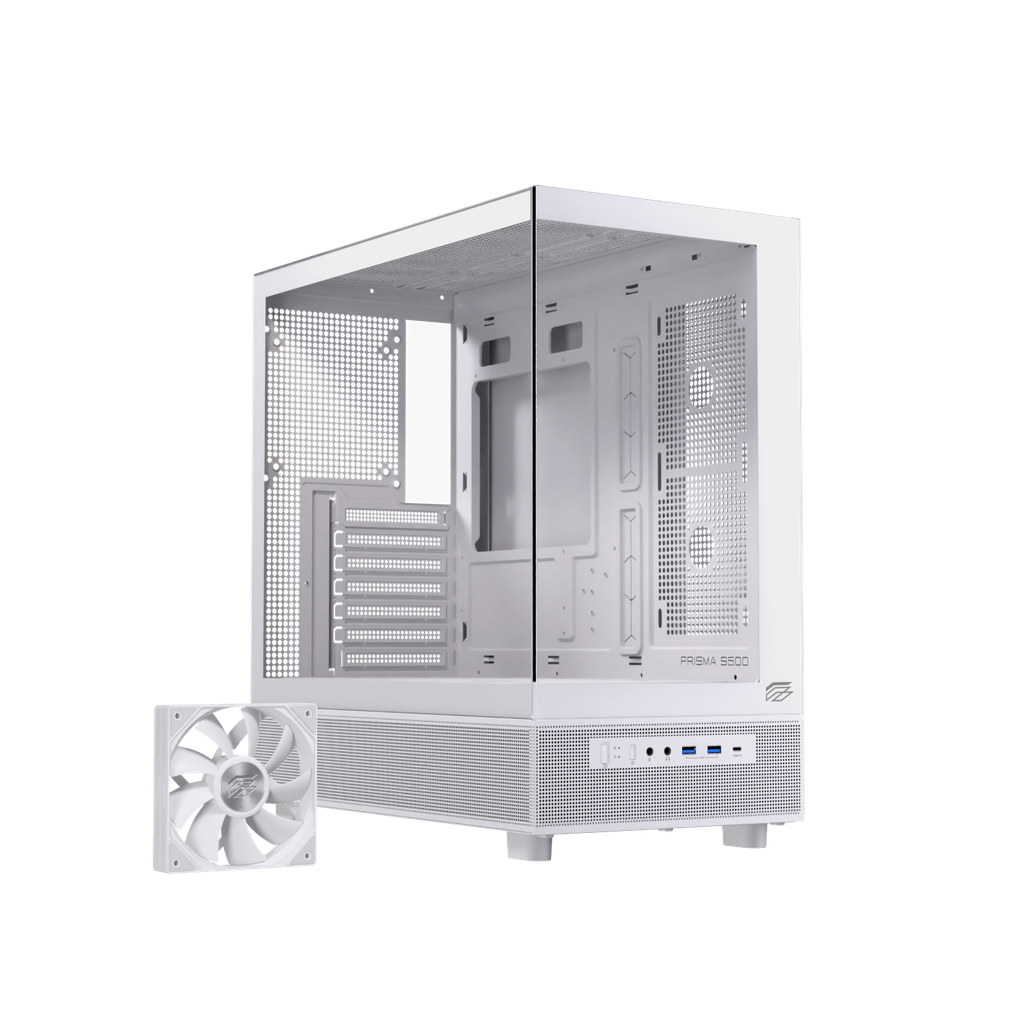 CASE  EINAREX S500 CORE BLACK / WHITE ( ATX , Rad 360mm )