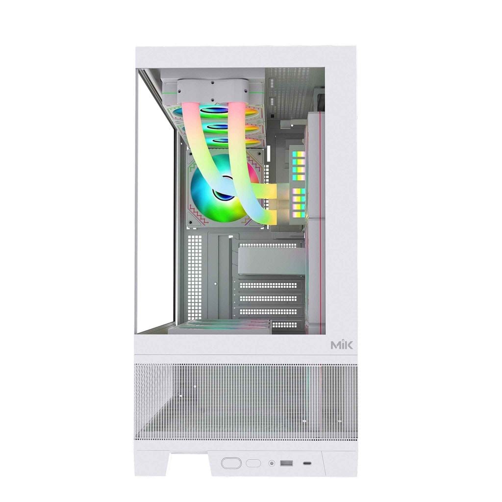 Thùng máy Case MIK Lumine 4FA - Trắng, kèm 4 fan ARGB