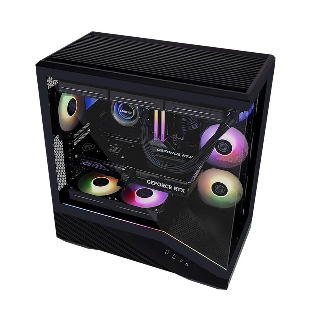 Vỏ case Lian Li Vector V100 (Kèm sẵn 4 Fan) (CASELLV100RX) | Mid Tower, Kính cường lực, ARGB, Đen