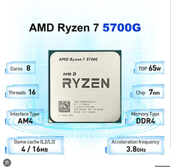 AMD Ryzen 7 5700G  TRAY / 20MB / 3.8GHz Boost 4.6GHz / 8 nhân 16 luồng