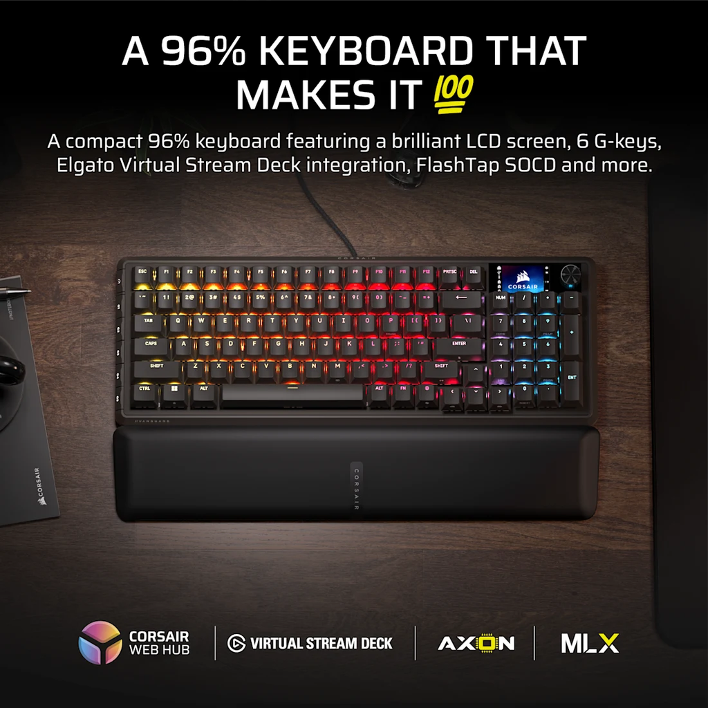 Bàn phím Corsair VANGUARD 96-MLX Quantum-BLK-RGB