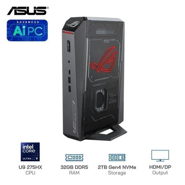 PC Mini ASUS ROG NUC RNUC15JNK9X38AA3 ( Ultra 9 275HX | 32GB | 2TB | RTX 5070Ti| Win 11)