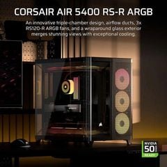 Case máy tính Corsair AIR 5400 RS-R ARGB Triple Chamber Black