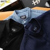  Áo sơ mi nam Heboz denim cổ trụ 3M - 00002771 