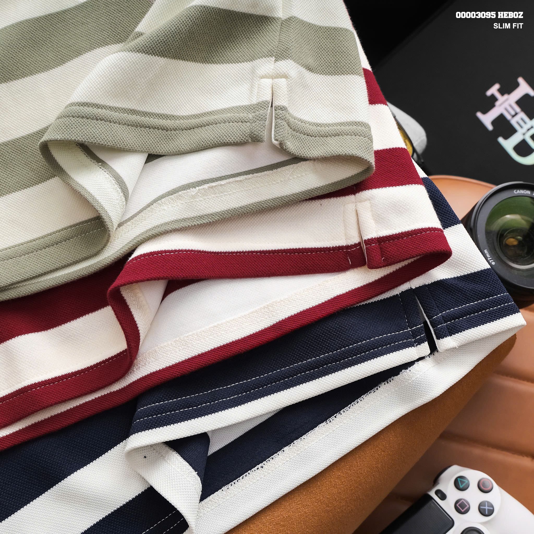  Áo polo nam HEBOZ Signature Stripe 3M - 00003095 