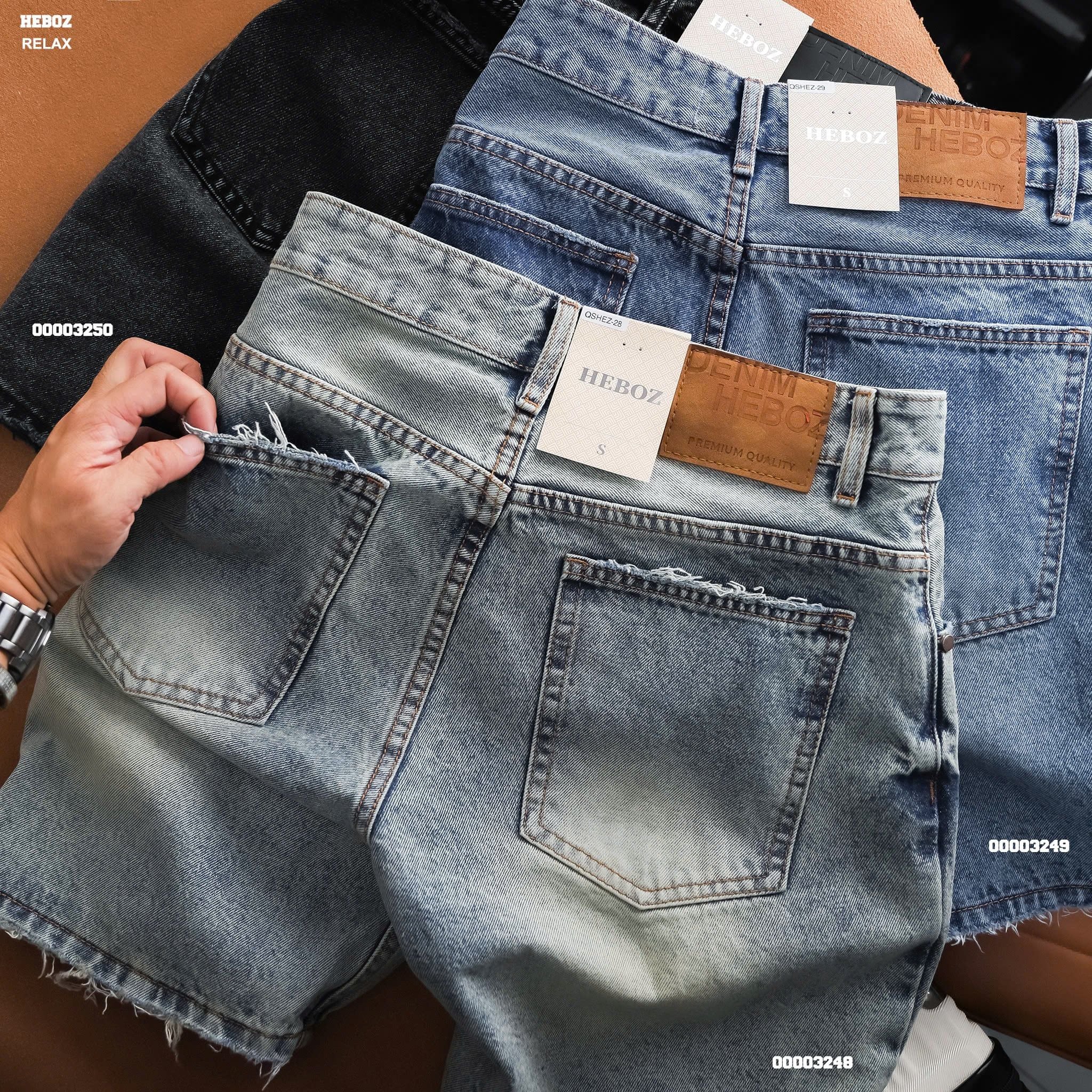  Quần short jean HEBOZ rawcut straight S30 - 00003250 