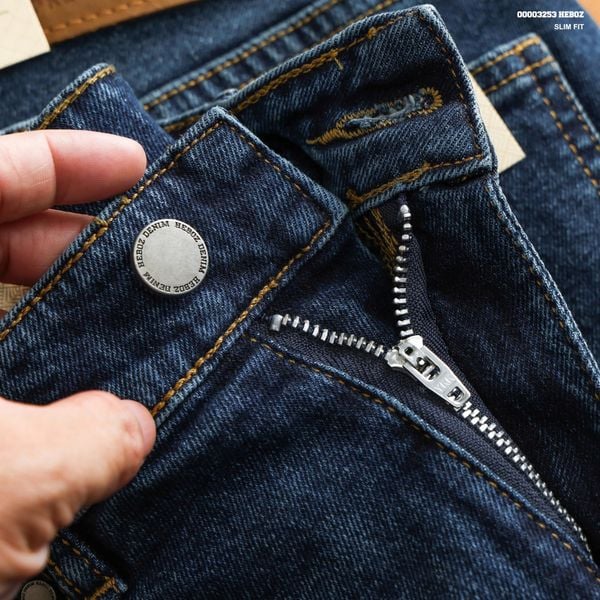  Quần jean nam Heboz dáng slim trơn D32 - 00003253 