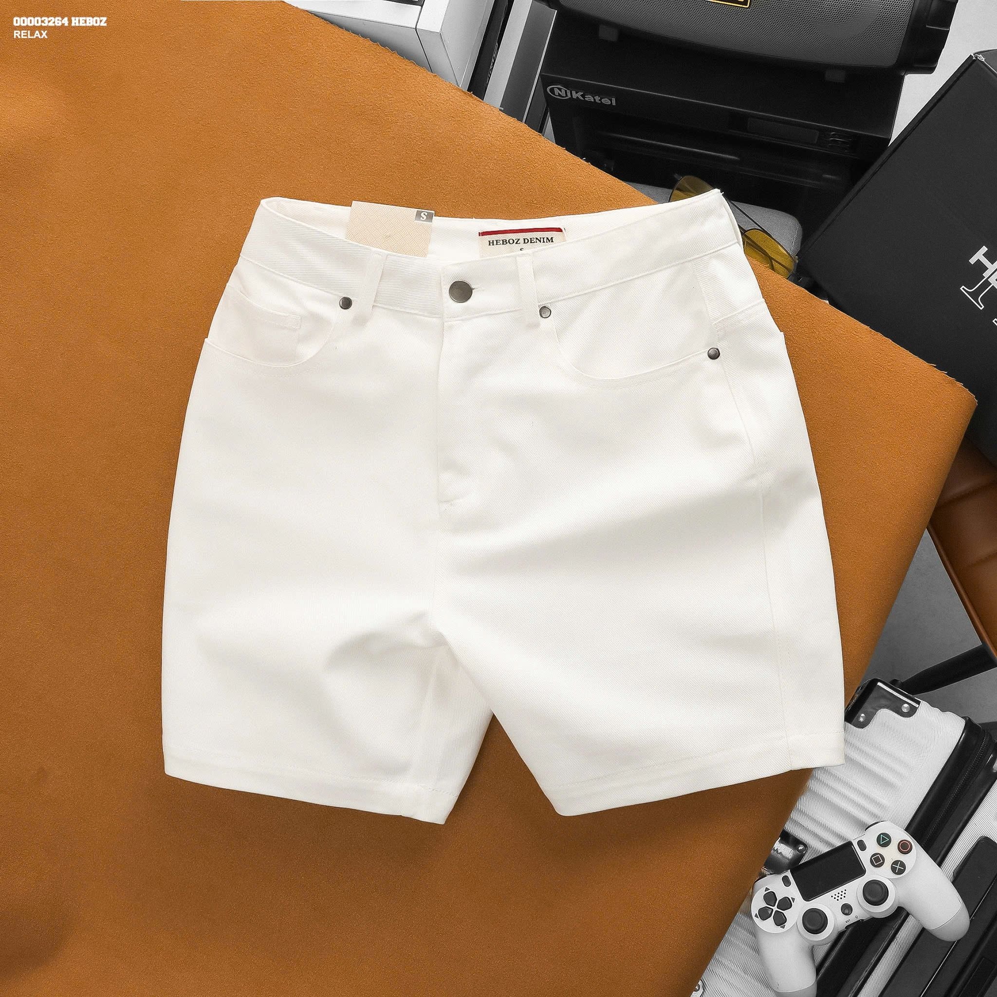  Quần short Heboz kaki jean classic 4M - 00003264 