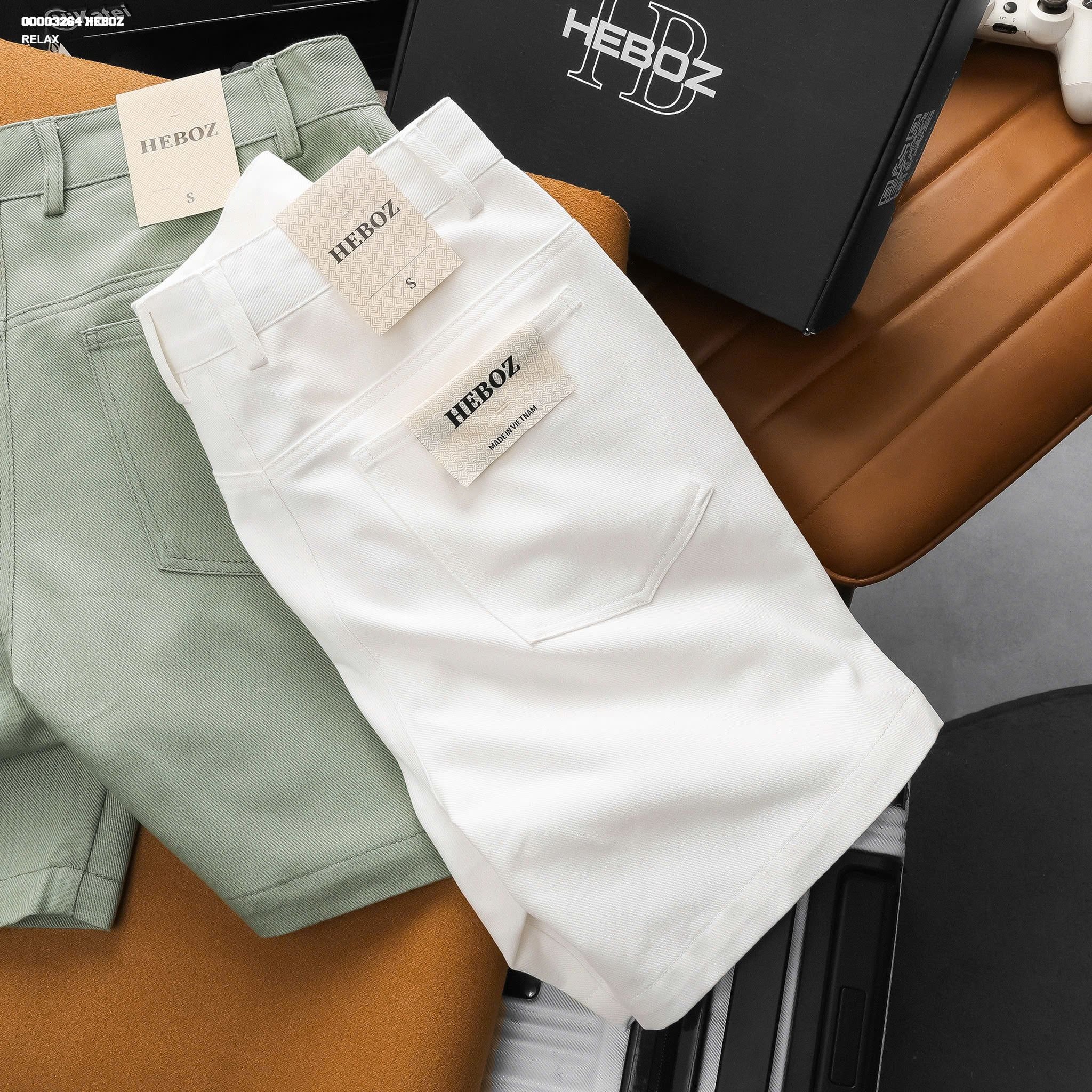  Quần short Heboz kaki jean classic 4M - 00003264 