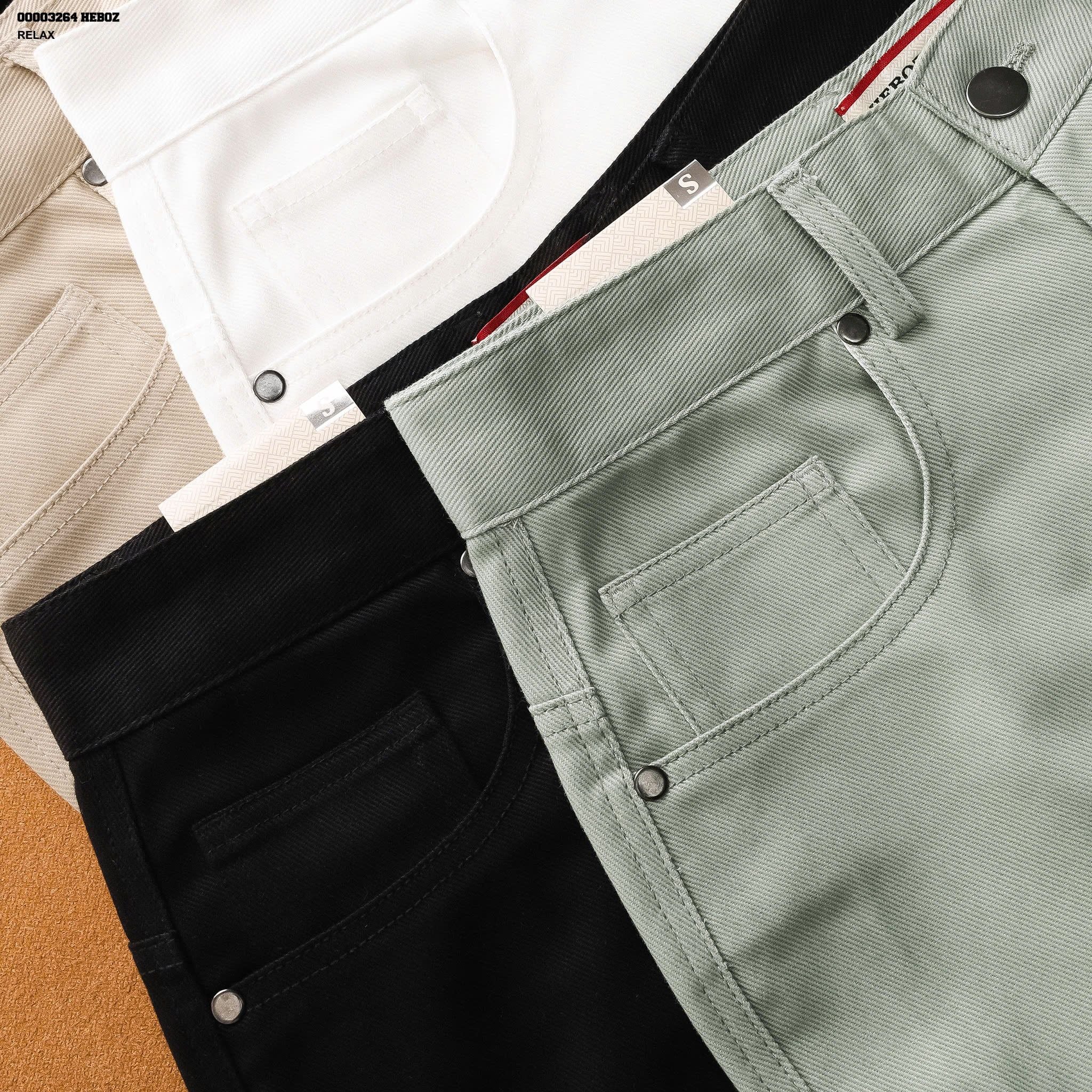  Quần short Heboz kaki jean classic 4M - 00003264 