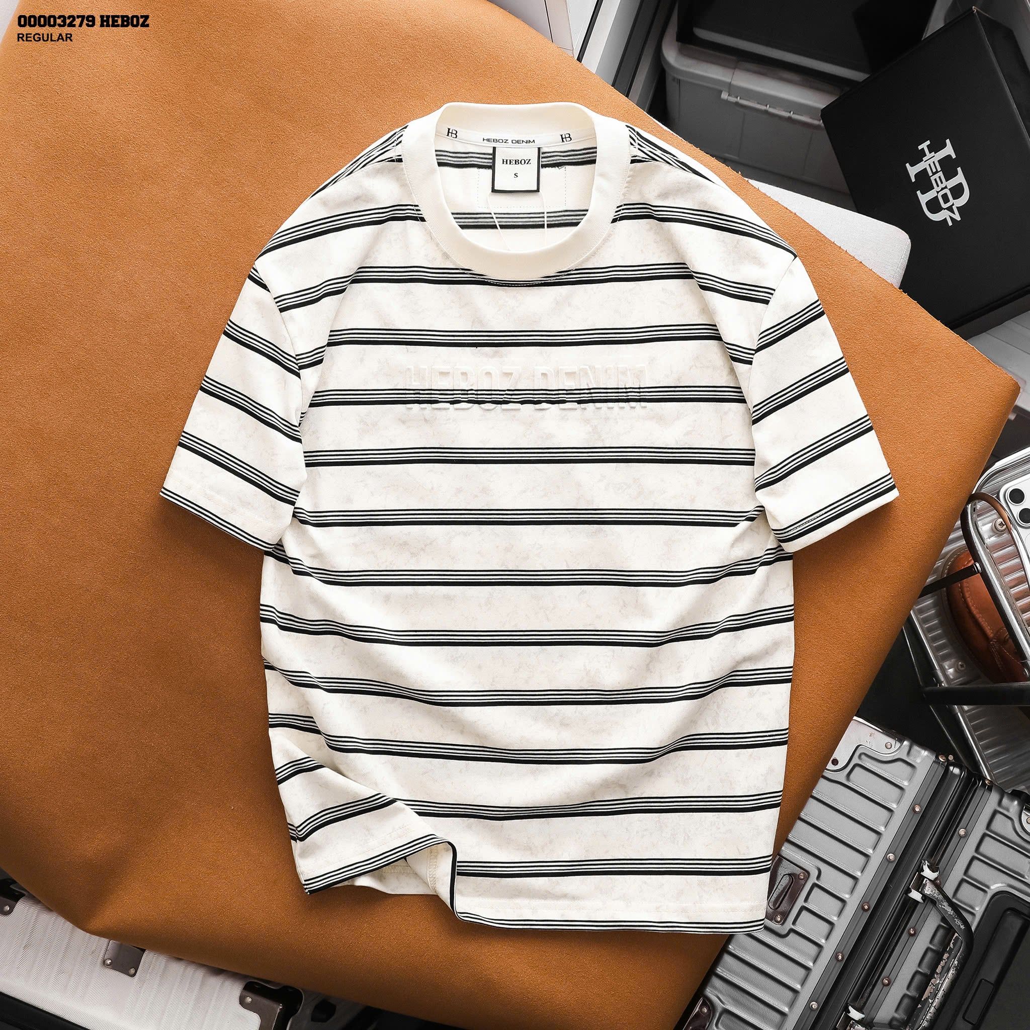  Áo thun Heboz embossing striped 3M - 00003279 