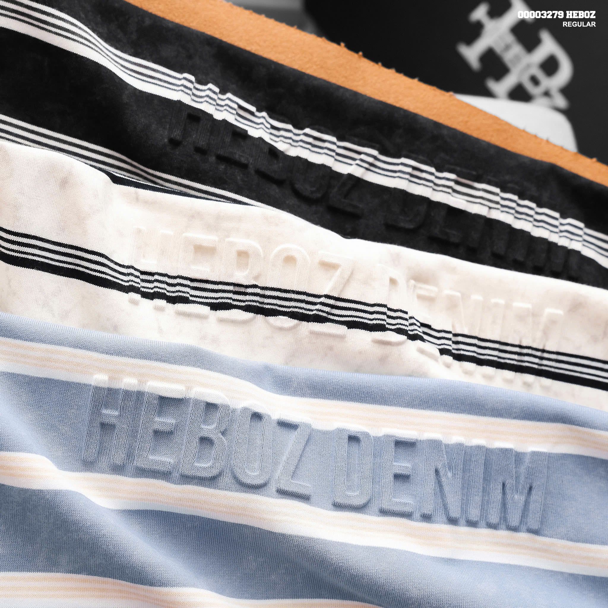  Áo thun Heboz embossing striped 3M - 00003279 