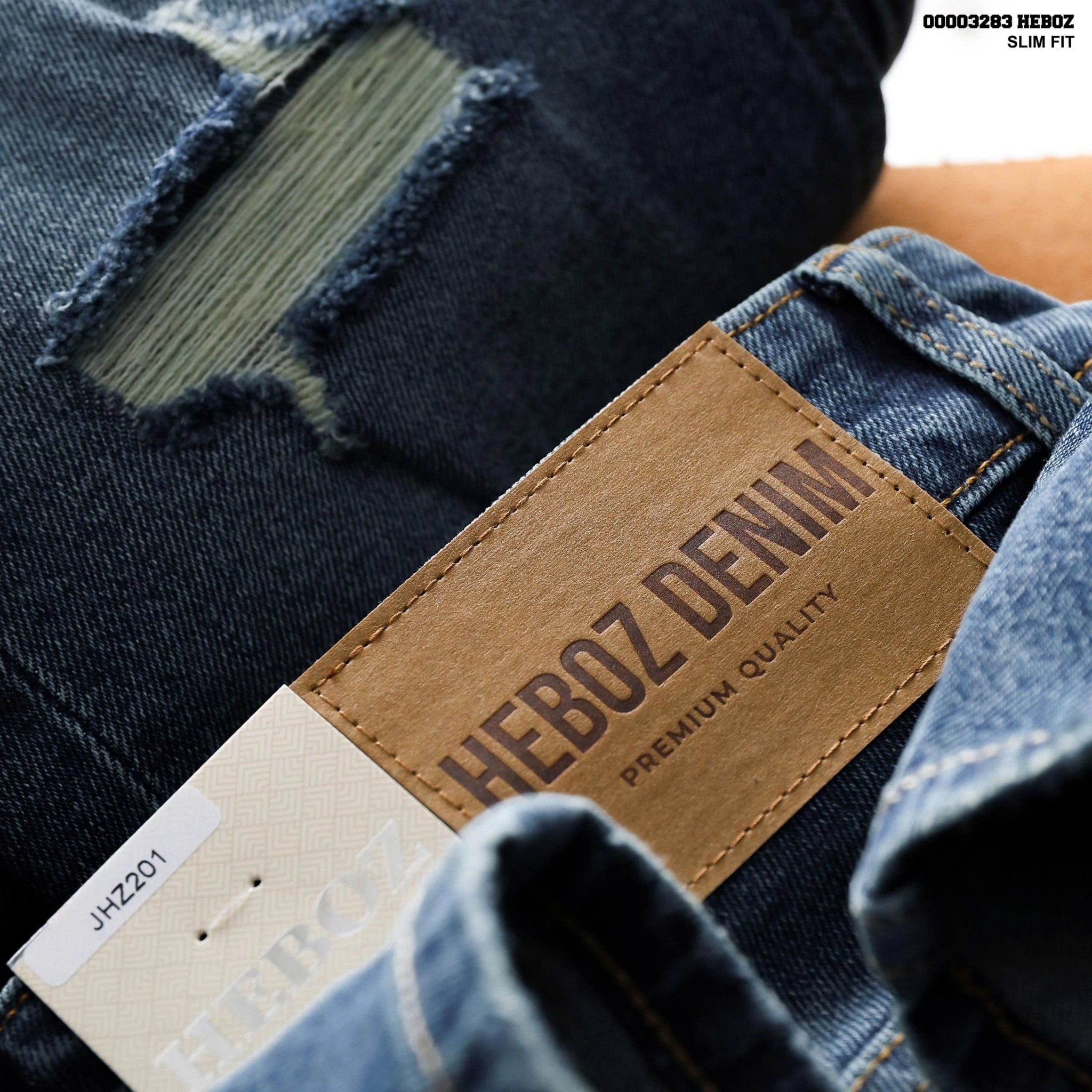  Quần jean Heboz slim ripped D201 - 00003283 