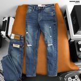  Quần jean Heboz slim ripped D201 - 00003283 