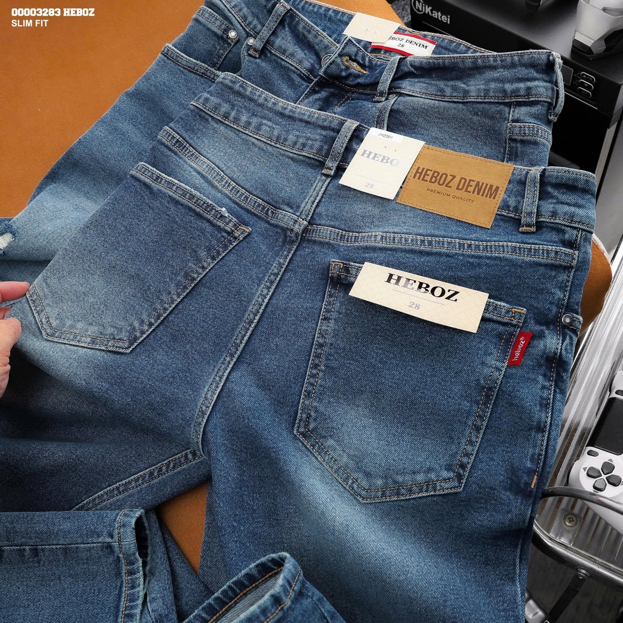  Quần jean Heboz slim ripped D201 - 00003283 