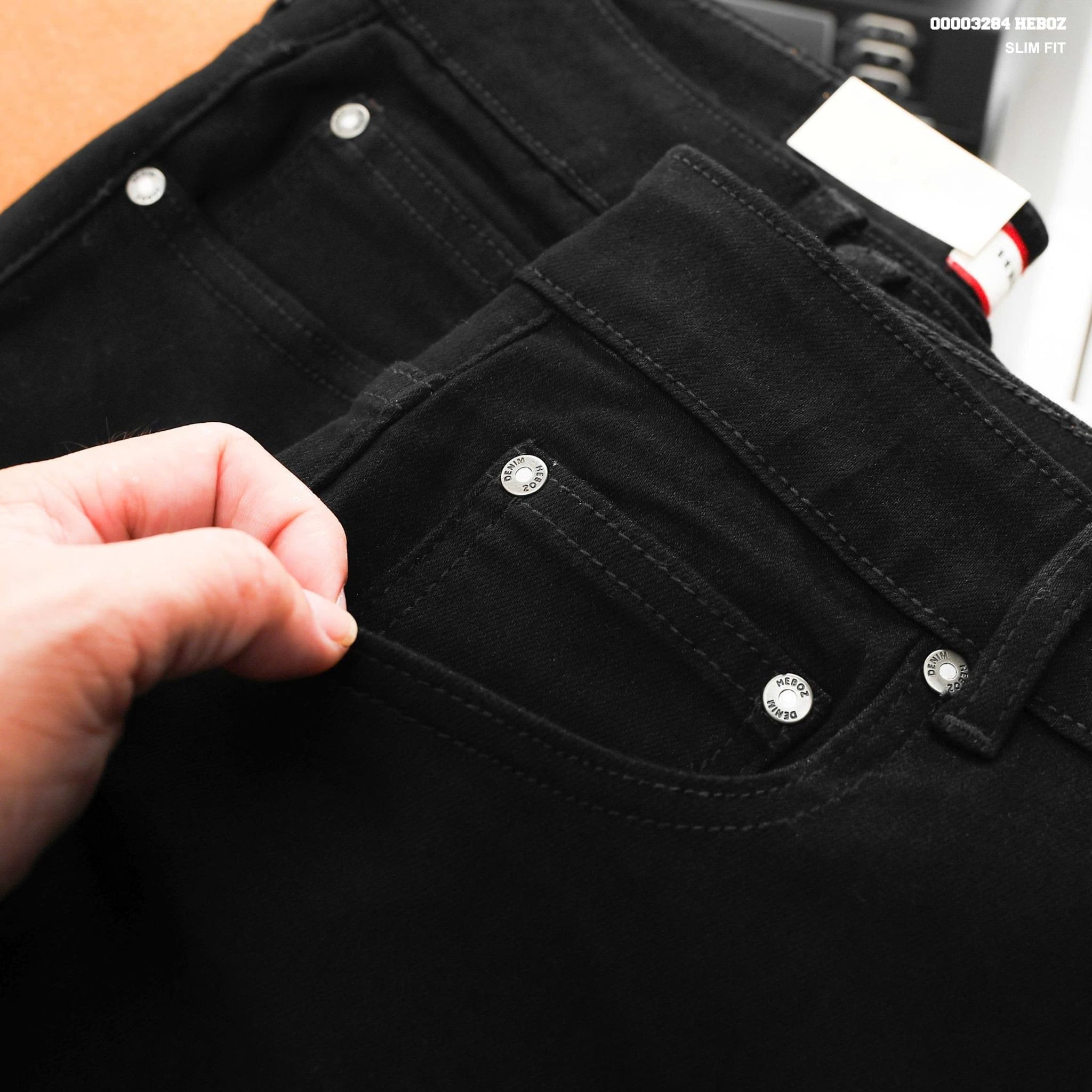  Quần jean Heboz slim black D202 - 00003284 
