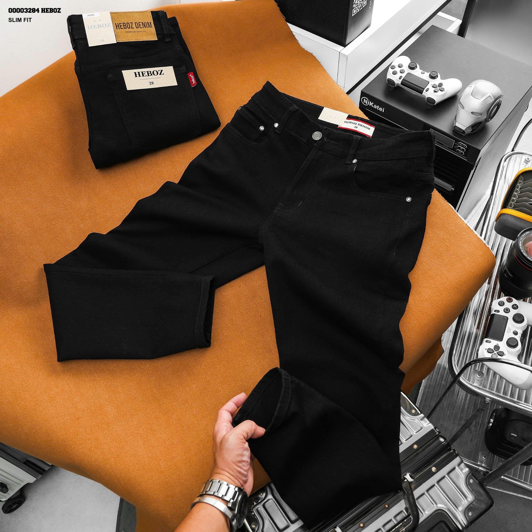  Quần jean Heboz slim black D202 - 00003284 