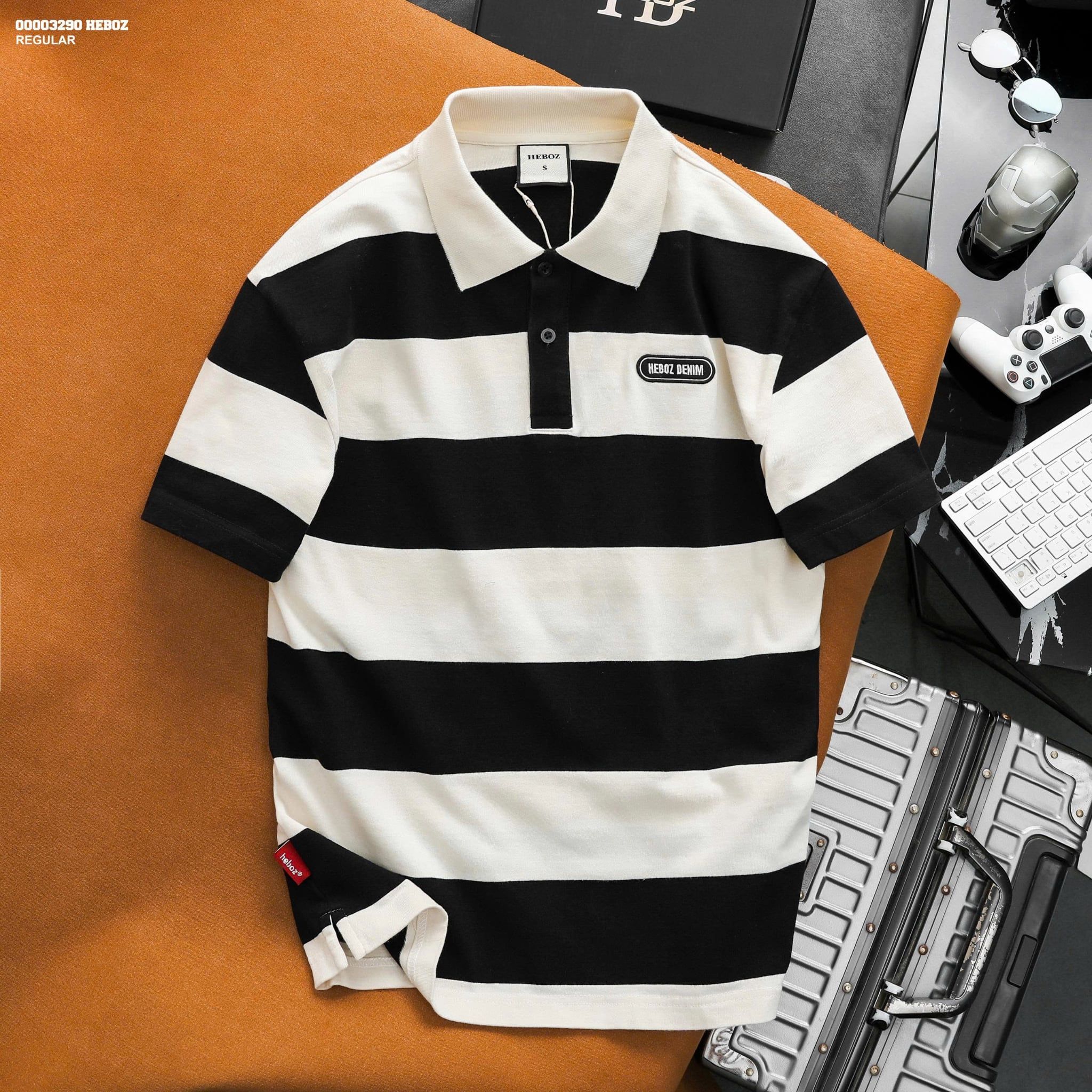  Áo polo Heboz large striped 3M - 00003290 