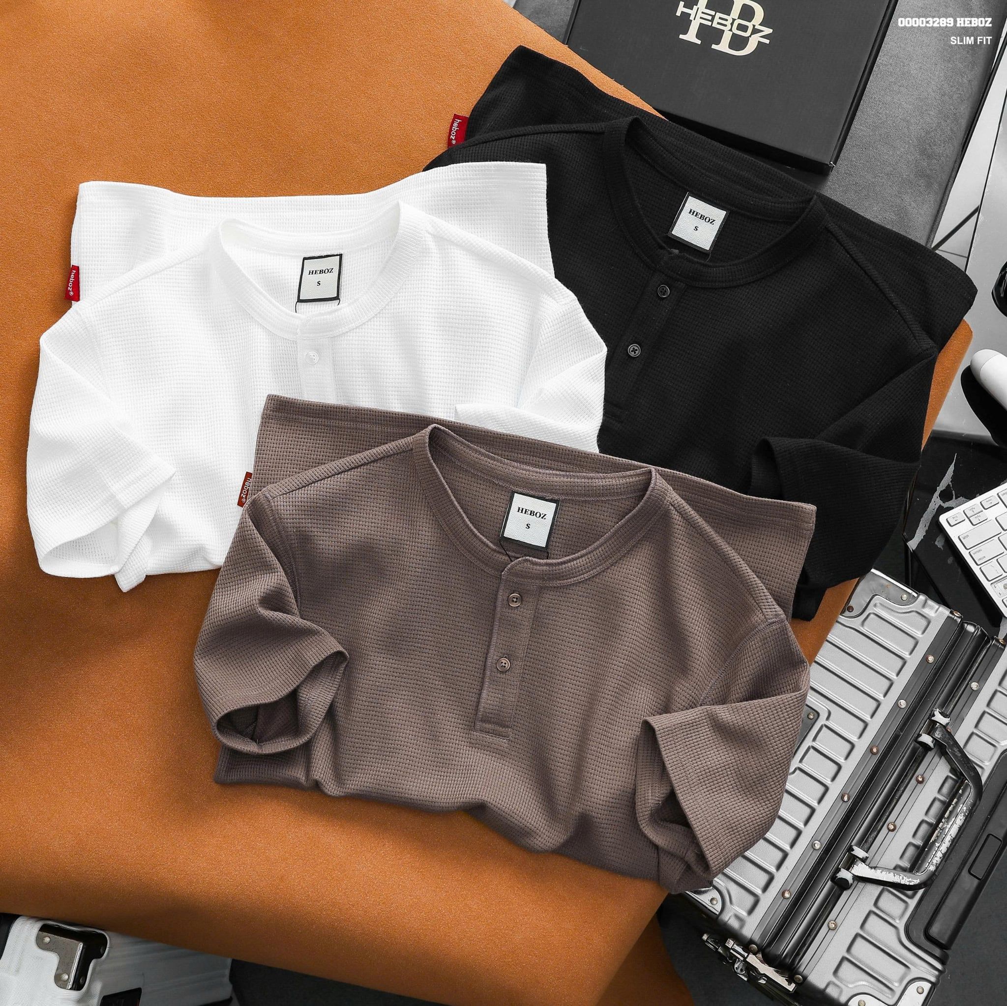  Áo thun Heboz henley honeycomb 3M - 00003289 