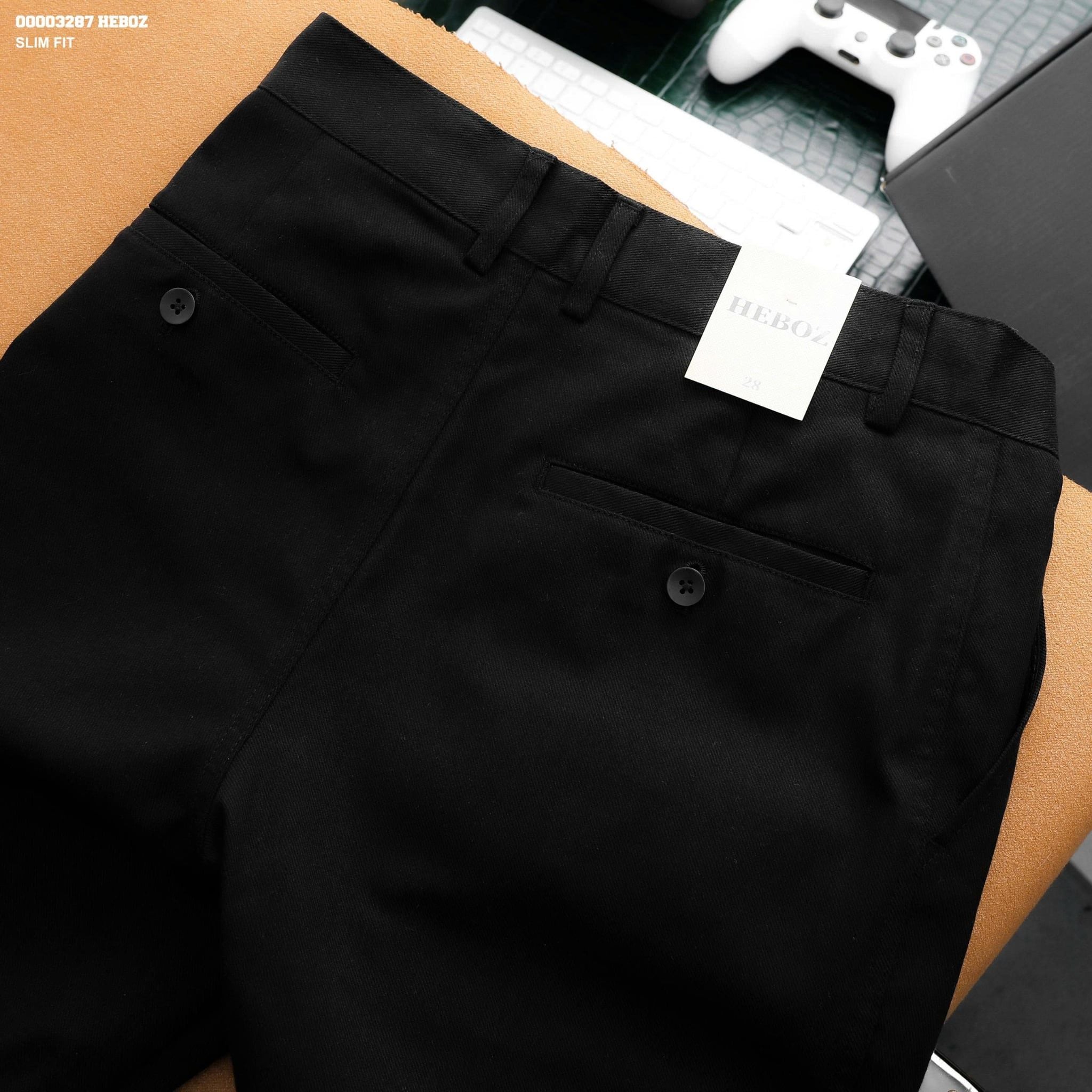  Quần short Heboz kaki cotton classic 3M-00003287 