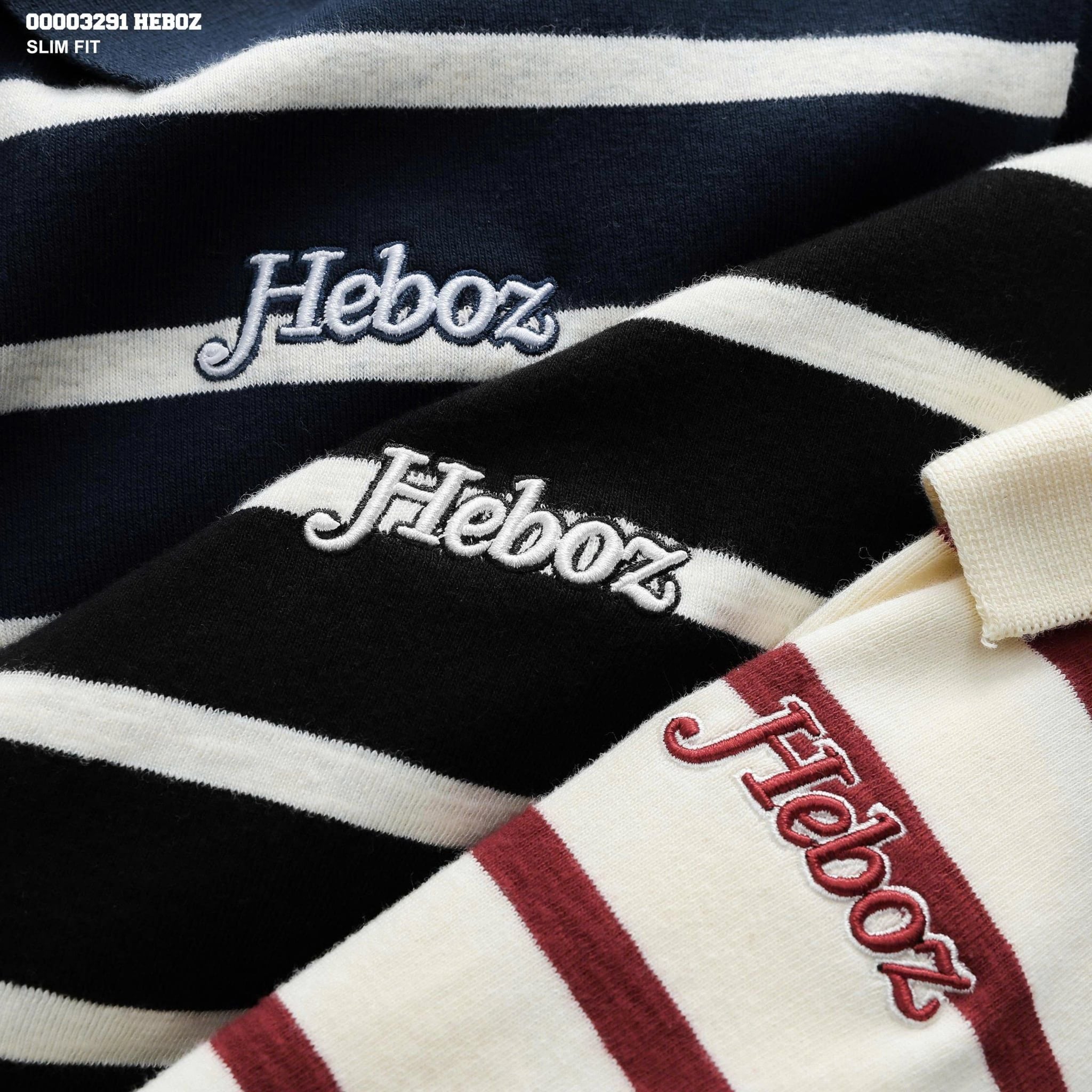  Áo polo Heboz striped zipper 3M-00003291 