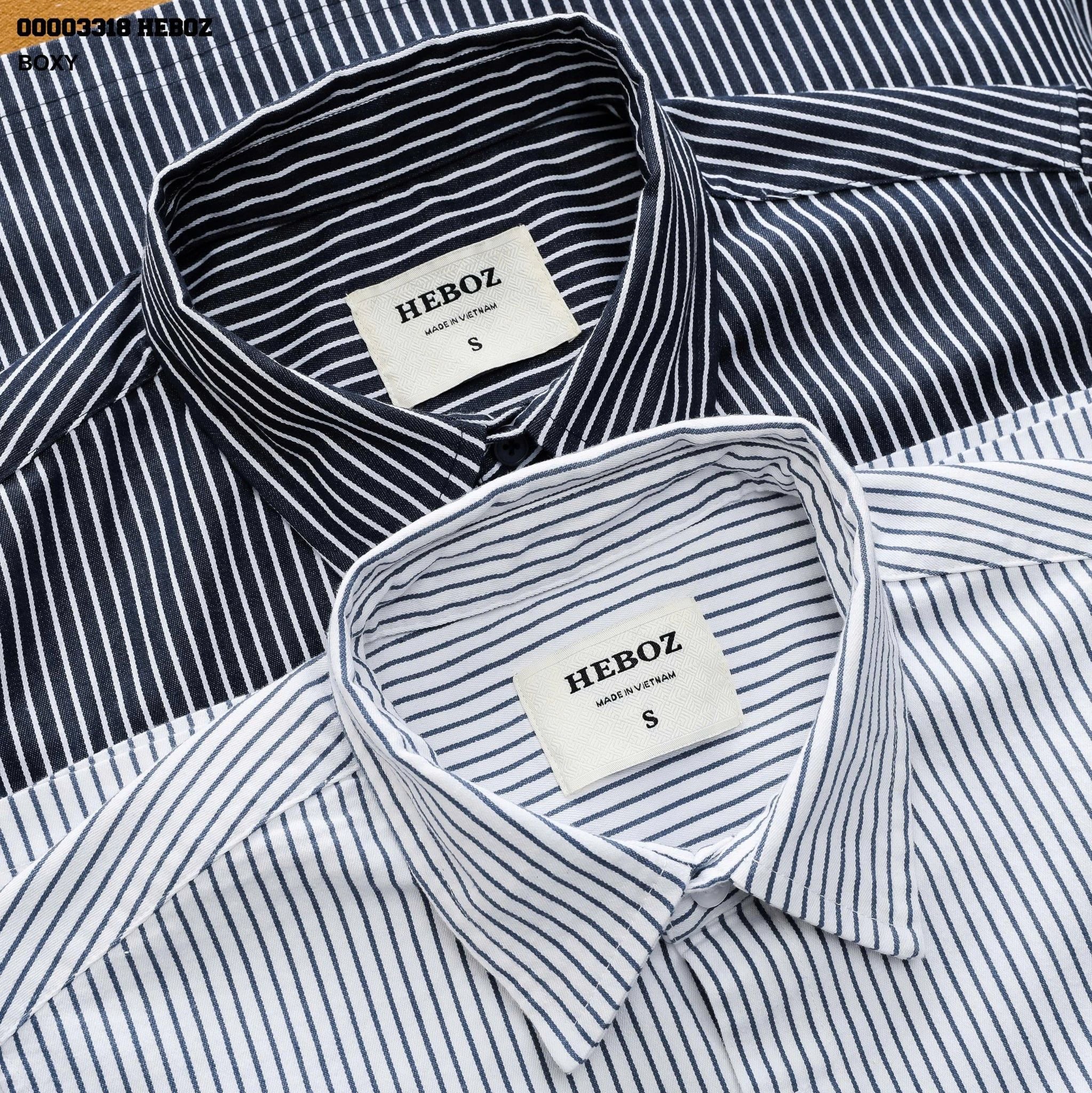  Áo sơ mi Heboz boxy striped 2M - 00003318 