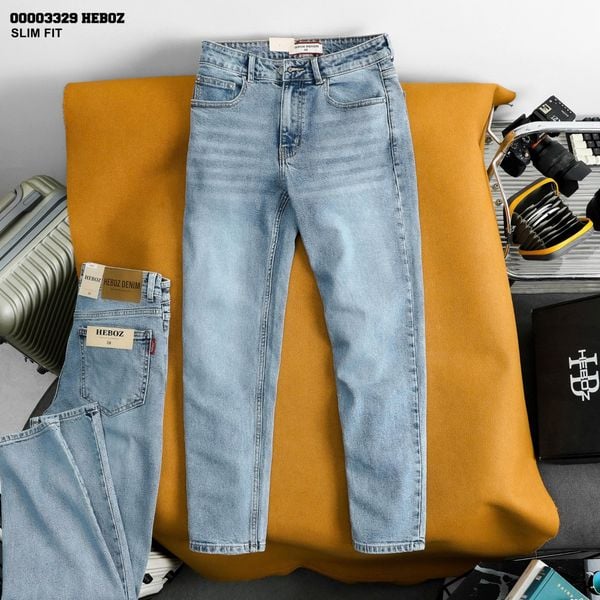  Quần jean Heboz slim trơn D205 - 00003329 