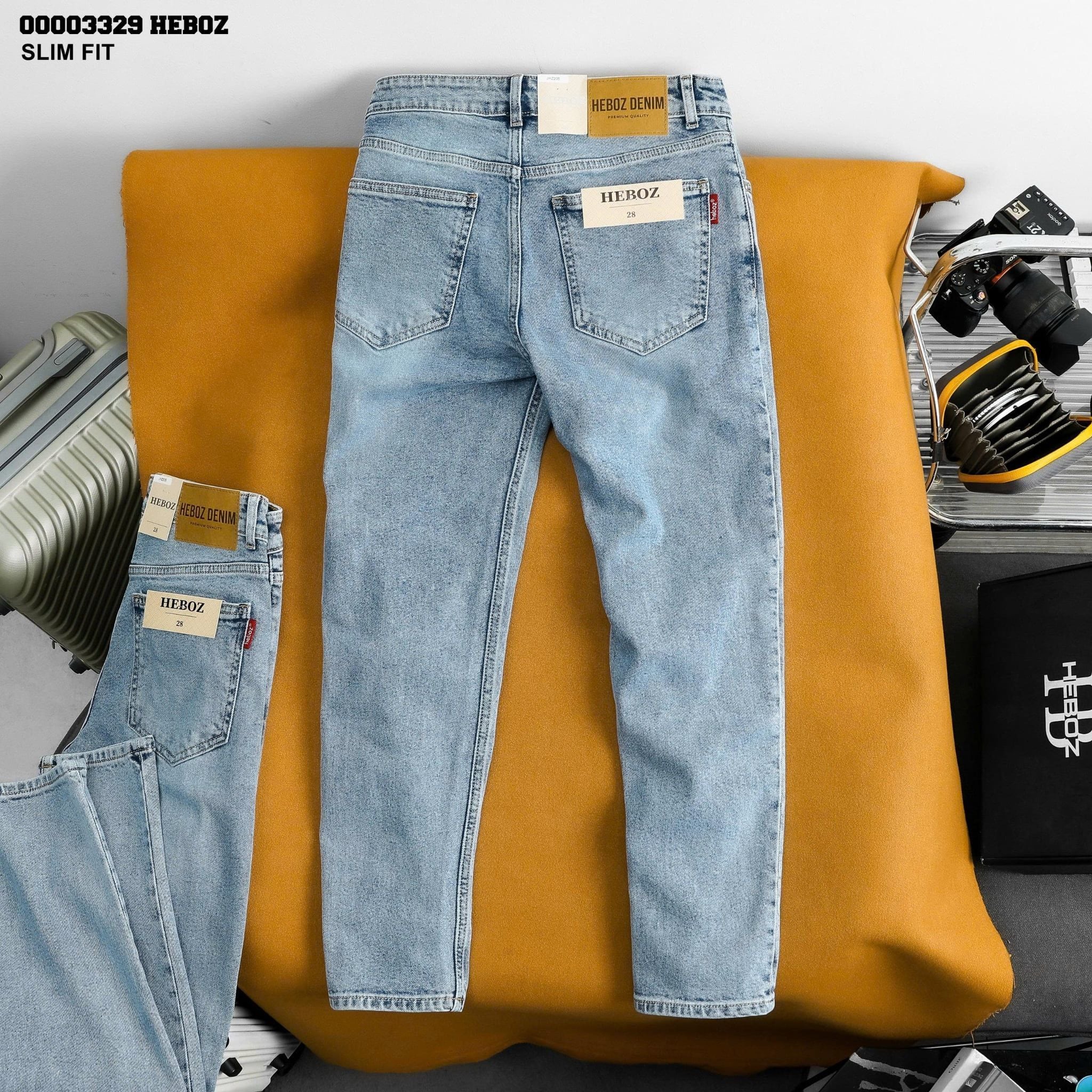  Quần jean Heboz slim trơn D205 - 00003329 