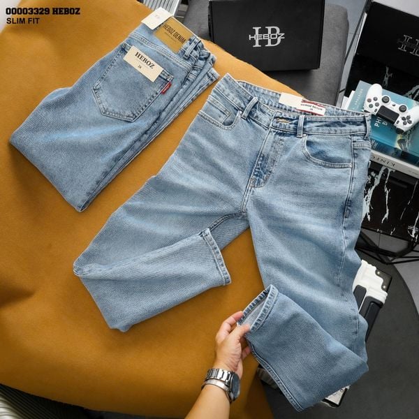  Quần jean Heboz slim trơn D205 - 00003329 