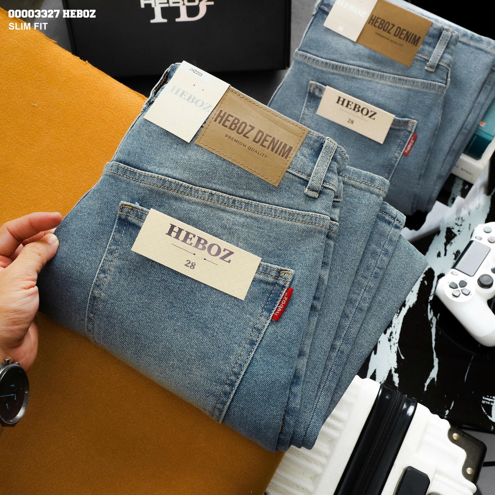  Quần jean Heboz slim trơn D203 - 00003327 