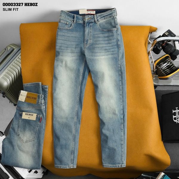  Quần jean Heboz slim trơn D203 - 00003327 