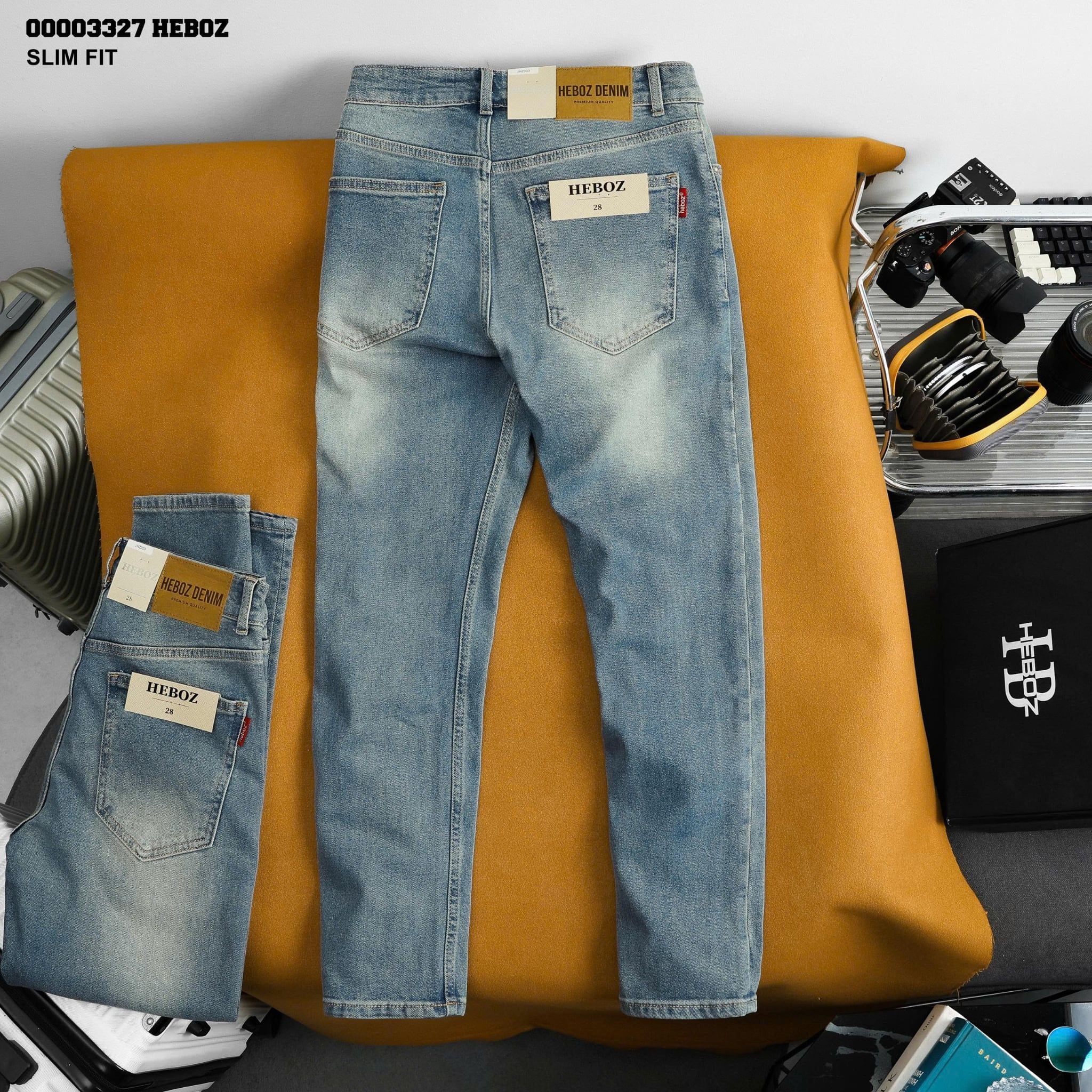  Quần jean Heboz slim trơn D203 - 00003327 